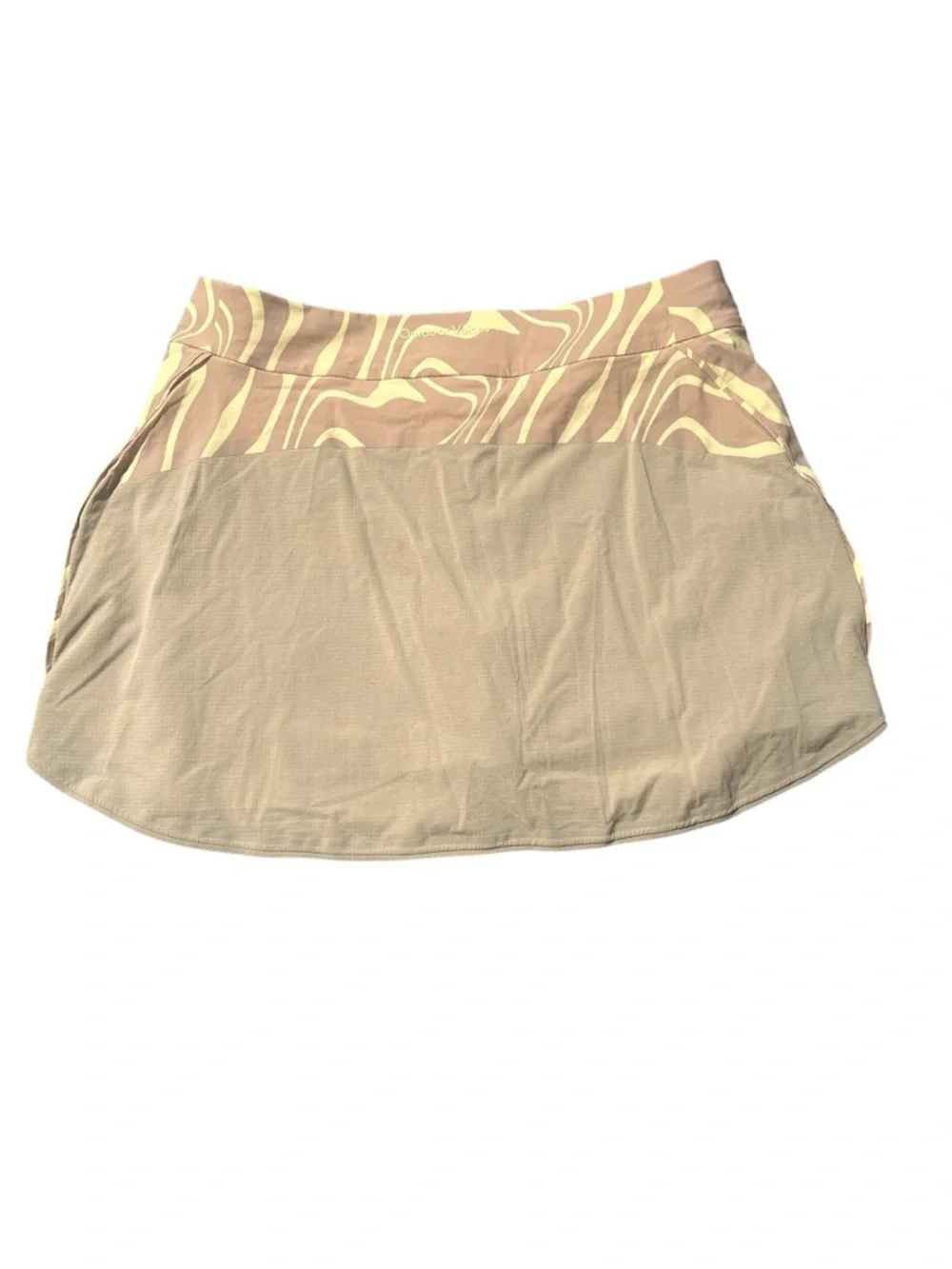 Outdoor Voices Tan and Yellow Patterned Skirt Skort Size Medium